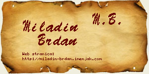 Miladin Brdan vizit kartica